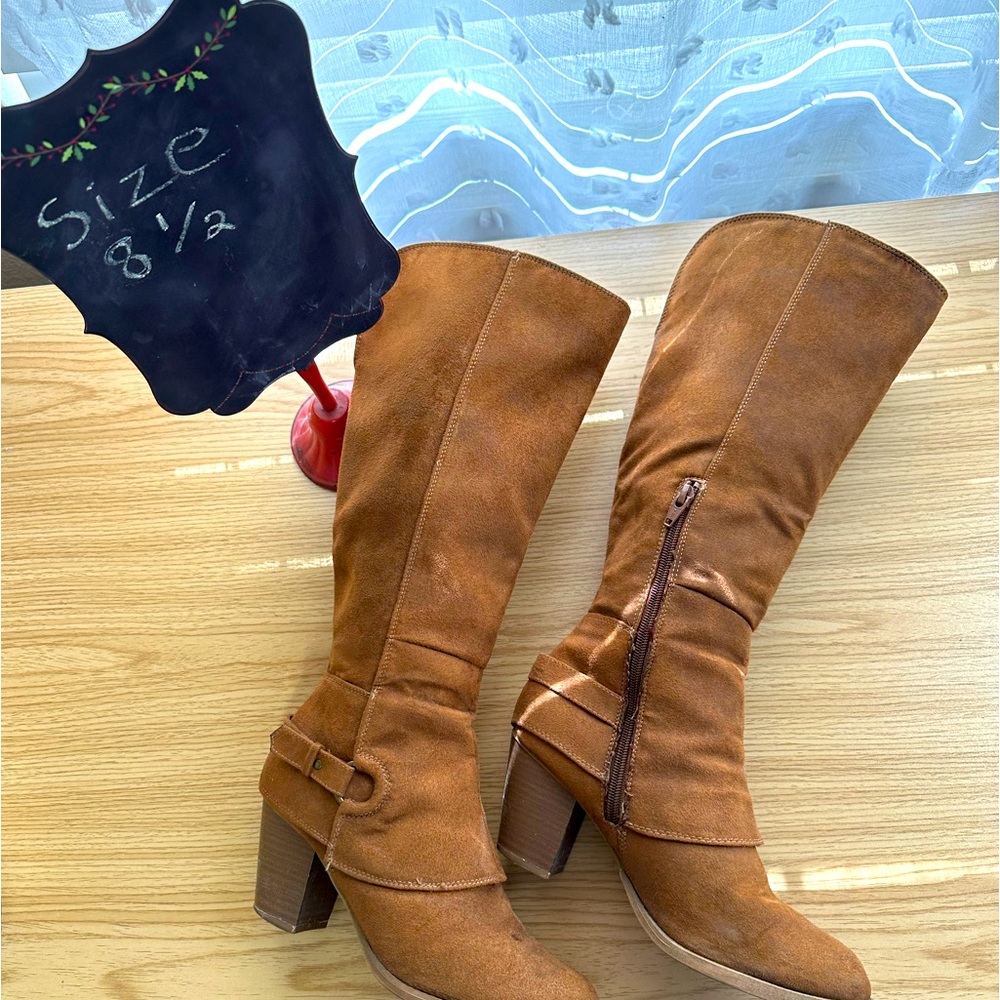 Mission Supply Co. Knee High Cognac Justina Boots size 8.5 womens